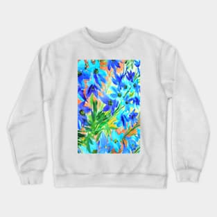 Delphinium Flowers Pattern Watercolor Painting Crewneck Sweatshirt